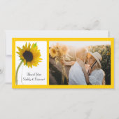 Tournesol jaune sur Merci Mariage blanc (Devant)