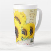 Tournesol Latte Mug Philippians 4:13 Écriture (Angle droit)