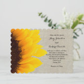 Tournesol Linen Russe Faire-part de mariage (Debout devant)