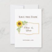Tournesol mariage Boho enregistrer la carte de dat (Devant)