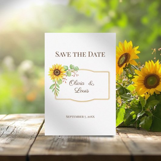 Tournesol mariage Boho enregistrer la carte de dat