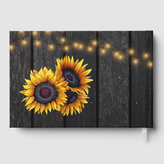 Tournesol mariage en bois rustique (Verso)