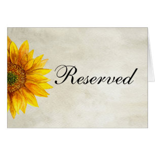 Tournesol. Mariage rustique. Panneau de réservé co