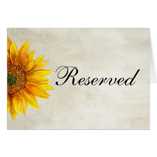 Tournesol. Mariage rustique. Panneau de réservé co (Devant Horizontal)