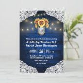 Tournesol Mason Jar Répétition Dîner Invitations (Debout devant)