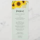 Tournesol | Menu Dîner Mariage Mint (Devant)