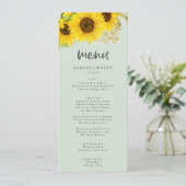 Tournesol | Menu Dîner Mariage Mint (Debout devant)