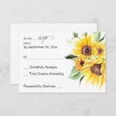 Tournesol MOD Floral no Repas RSVP (Devant / Derrière)