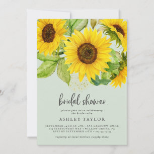 Tournesol Monnaie Invitation à la douche nuptial