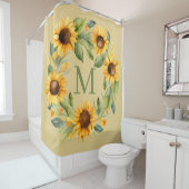 Tournesol Monogramme Douche rideau (En situation)