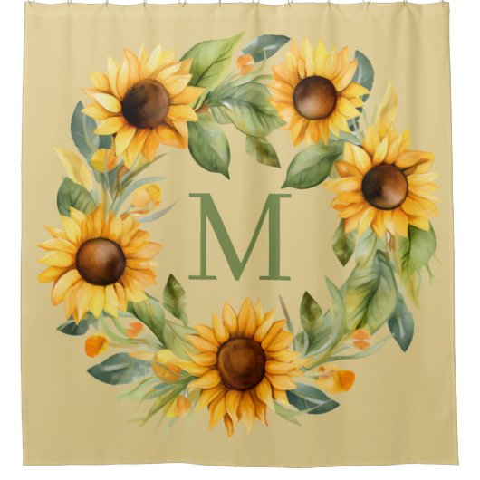 Tournesol Monogramme Douche rideau (Devant)