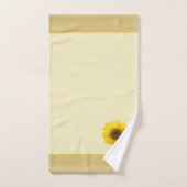 Tournesol & monogramme sur beige clair (Serviette à main)