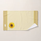 Tournesol & monogramme sur beige clair (Serviette à main)