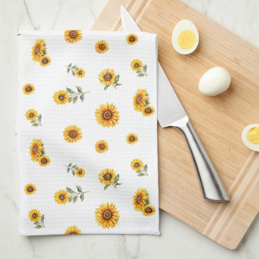 Tournesol Motif Grand Serviette de cuisine (Quart Plié)