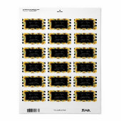 Tournesol Noir Blancs Retourner Adresse Étiquettes (Feuille entière)