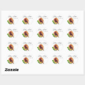 Tournesol Noms Date Mariage Favoriser Stickers (Feuille)