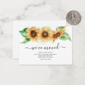 Tournesol Nous avons déplacé le Faire-part Floral (Devant/Arrière en situation)