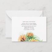 Tournesol Nous avons déplacé le Faire-part Floral (Dos)