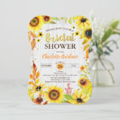 Tournesol nuptiale invitation bois rustique (Debout devant)