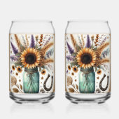 Tournesol Occidental Rustique Mason Jar Can Verre (Verso)
