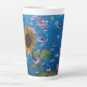 Tournesol Océan Poisson Latte Mug (Devant)