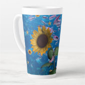 Tournesol Océan Poisson Latte Mug (Angle gauche)