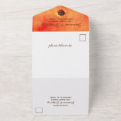 Tournesol orange en un seul Faire-part de mariage (Dehors)