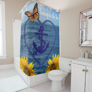 Tournesol Papillon Ancre rideau de douche