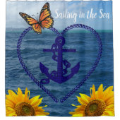 Tournesol Papillon Ancre rideau de douche (Devant)