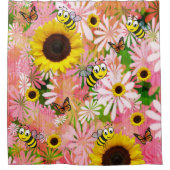 Tournesol Papillon Bumblebee rideau de douche (Devant)