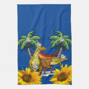 Tournesol Papillon Dinosaure serviette de cuisine