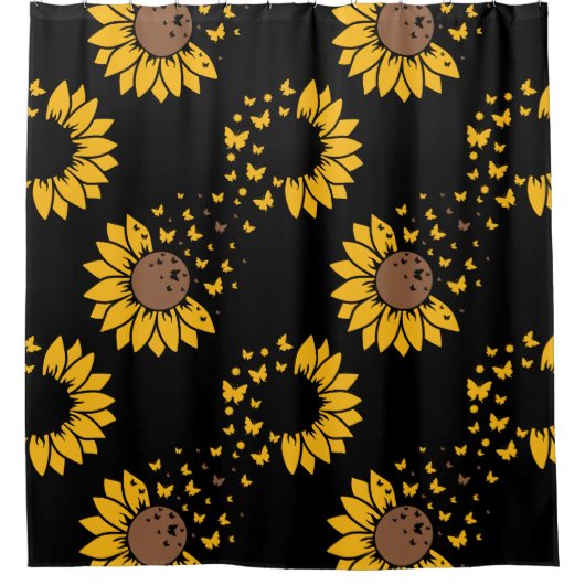 Tournesol Papillon Douche rideau (Devant)