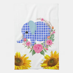 Tournesol Papillon Eléphant Floral Serviette de cu