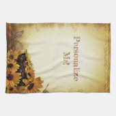Tournesol & Papillon Jaune Serviette de cuisine Br (Horizontal)