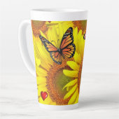 Tournesol Papillon Lady Bug Latte Mug (Angle gauche)