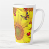Tournesol Papillon Lady Bug Latte Mug (Droite)