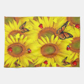 Tournesol Papillon Ladybug Serviette de cuisine (Horizontal)