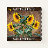 Tournesol Papillons Rustic Barque Carnet (Dos)