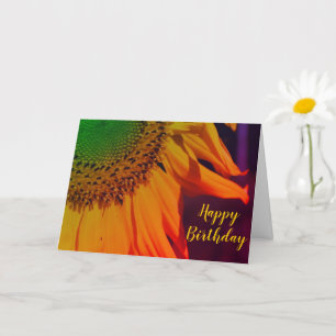 Tournesol Pétales Couleurs Carte d'anniversaire pe
