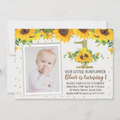 Tournesol photo premier anniversaire Invitation fi (Devant)