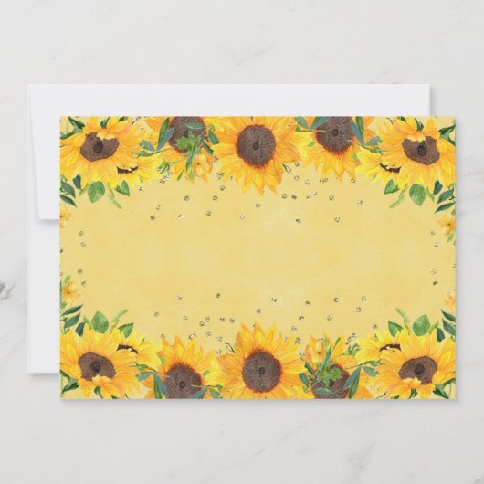 Tournesol photo premier anniversaire Invitation fi (Dos)