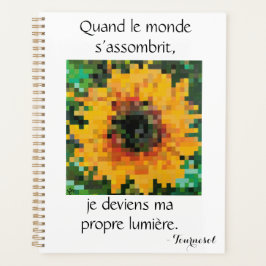 Tournesol pixelisé lumineux planner