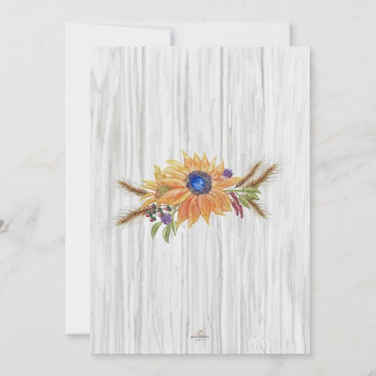 Tournesol Plat Rustique Roue Enregistrer La Carte (Dos)