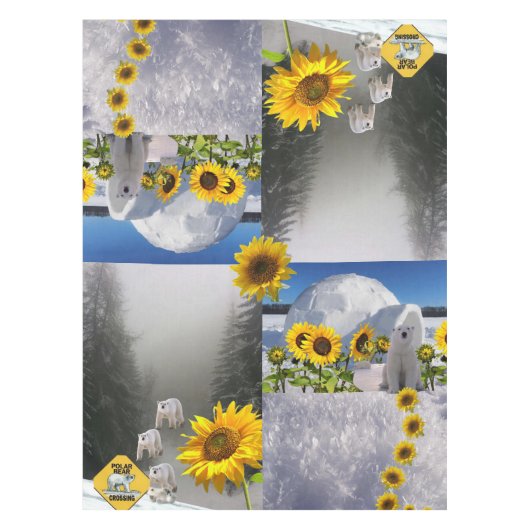 Tournesol Polaire Ours Floral Nappe (Devant)