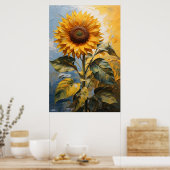 Tournesol | Poster d'art mural | Peinture à l'huil (Cuisine)