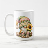 Tournesol printanier Gnome en céramique Mug (Gauche)