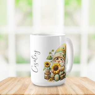 Tournesol printanier Gnome en céramique Mug