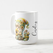 Tournesol printanier Gnome en céramique Mug (Devant gauche)