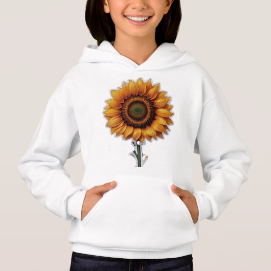 Tournesol | Pull à capuche pour filles (Devant)