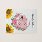 Tournesol Puzzles Eléphant rose Floral (Horizontal)